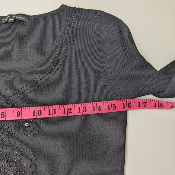 Optimum Nostalgic Beaded Crew-neck Sweater Medium - Picture 5 of 9